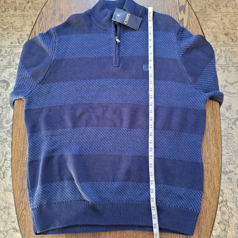 CHAPS Long Sleeve Mock Neck Pullover Striped Knit Sweater Size Men's XL NEW